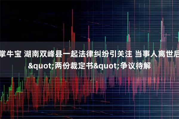 掌牛宝 湖南双峰县一起法律纠纷引关注 当事人离世后"两份裁定书"争议待解